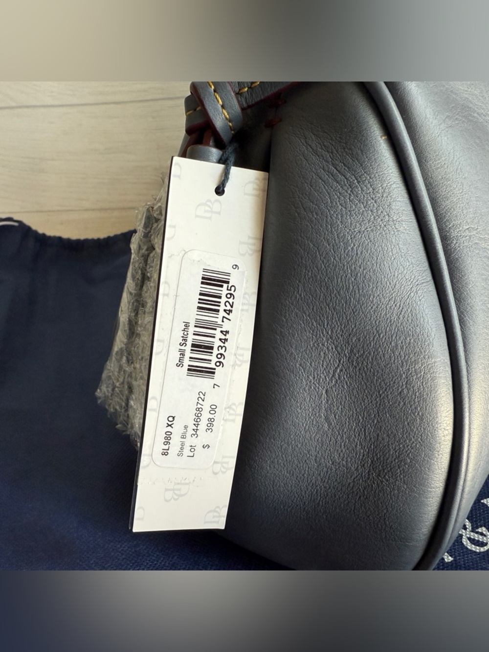 Dooney and Bourke Small Florentine Satchel in Steel Blue - Picture 2 of 15